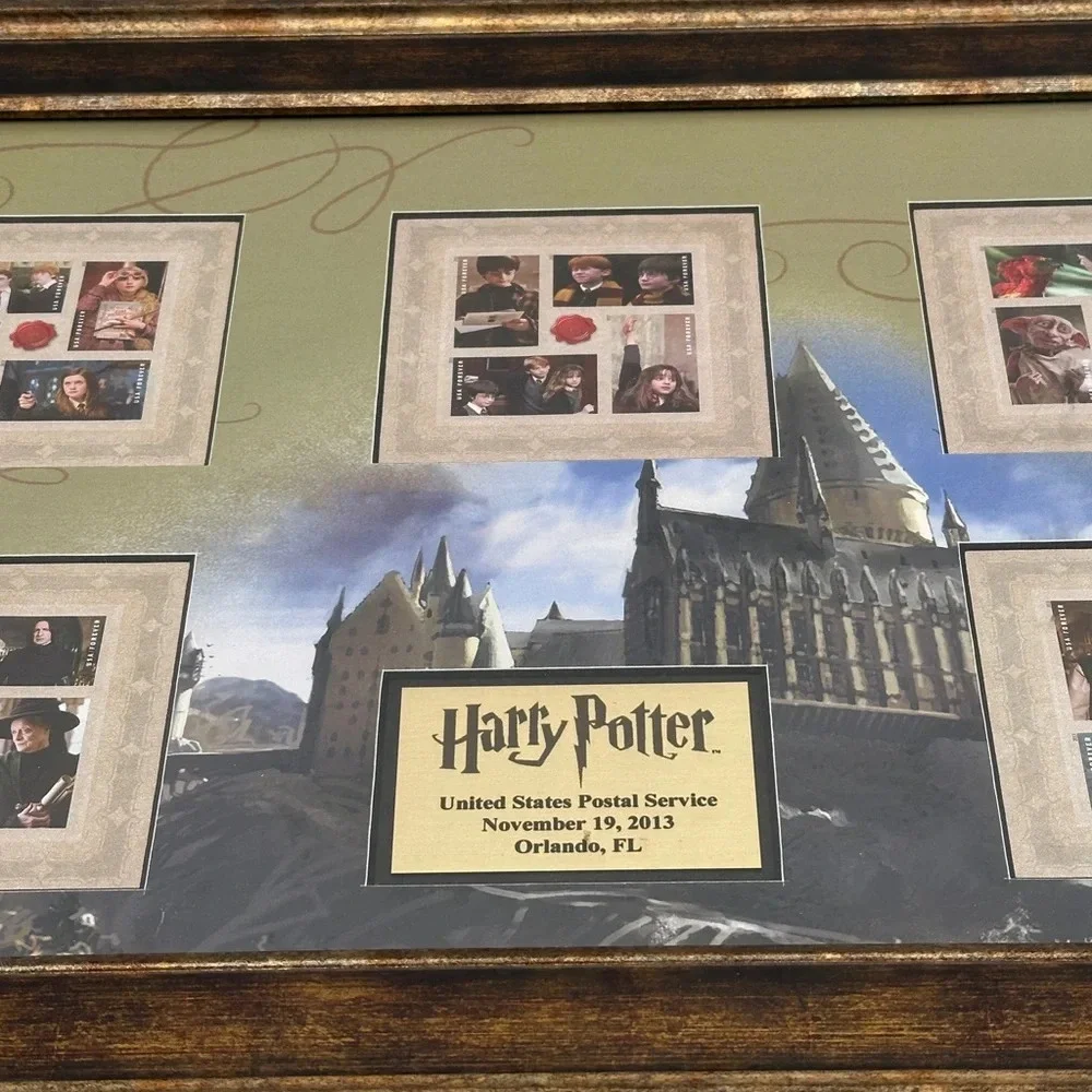 Rare Harry Potter USPS 2013 Rare Framed Collectors Stamp‎ Art Set